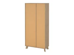 Vitrina Dvarrell, Aparador expositor, Vitrina multiusos, Aparador sala, 89x40 h188 cm, Carvalho e Branco