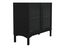 Vitrina Dvastol, Aparador expositor, Vitrina multiusos, Aparador de sala, 89x36 h203 cm, Preto