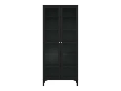 Vitrina Dvastol, Aparador expositor, Vitrina multiusos, Aparador de sala, 89x36 h203 cm, Preto