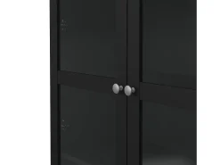 Vitrina Dvastol, Aparador expositor, Vitrina multiusos, Aparador de sala, 89x36 h203 cm, Preto