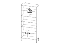Vitrina Dvastol, Aparador expositor, Vitrina multiusos, Aparador para sala, 89x36 h203 cm, Branco