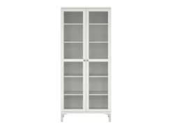 Vitrina Dvastol, Aparador expositor, Vitrina multiusos, Aparador para sala, 89x36 h203 cm, Branco
