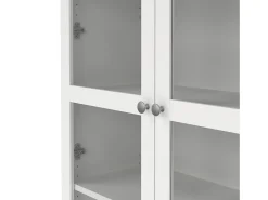 Vitrina Dvastol, Aparador expositor, Vitrina multiusos, Aparador para sala, 89x36 h203 cm, Branco