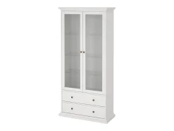 Vitrina Dvatt, Aparador expositor, Vitrina multiusos, Aparador sala, 96x42 h201 cm, Branco