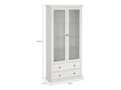 Vitrina Dvatt, Aparador expositor, Vitrina multiusos, Aparador sala, 96x42 h201 cm, Branco