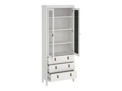 Vitrina Dvecch, Aparador expositor, Vitrina multiusos, Aparador sala, 78x33 h199 cm, Branco