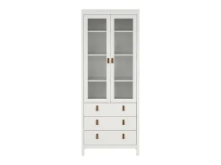 Vitrina Dvecch, Aparador expositor, Vitrina multiusos, Aparador sala, 78x33 h199 cm, Branco