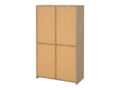 Vitrina Dvecin, Aparador expositor, Vitrina multiusos, Aparador sala, 100x48 h170 cm, Carvalho e Branco