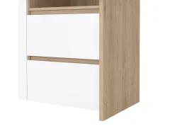 Vitrina Dvecin, Aparador expositor, Vitrina multiusos, Aparador sala, 100x48 h170 cm, Carvalho e Branco