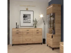 Vitrina LED de 1 porta Ruben Wood