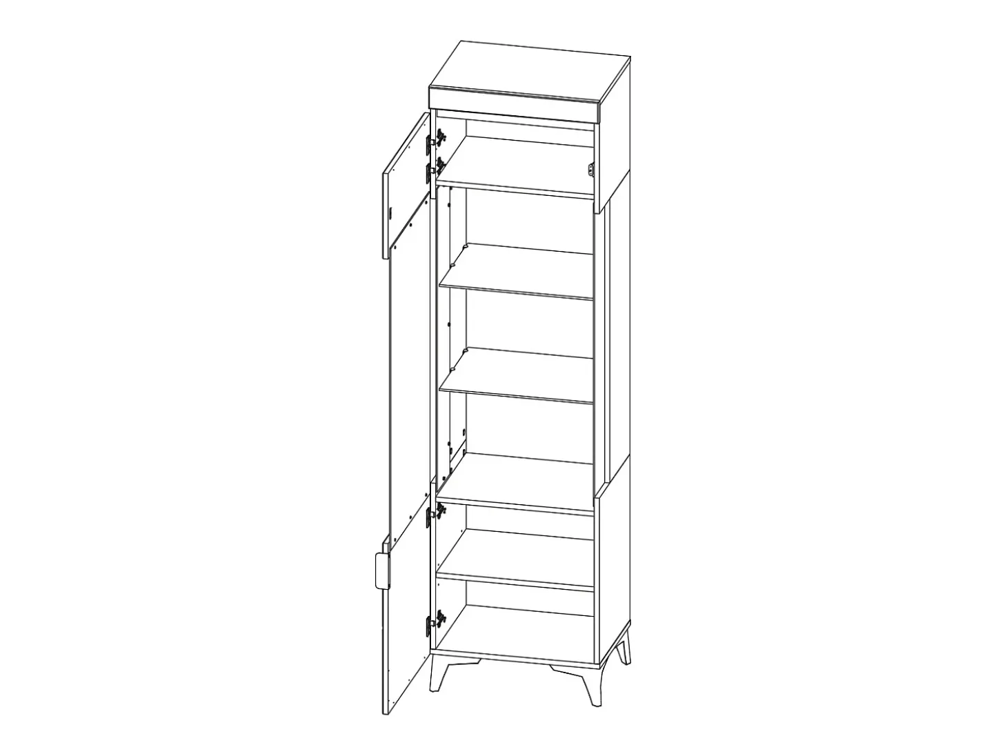 Vitrina LED de 1 porta Ruben Wood