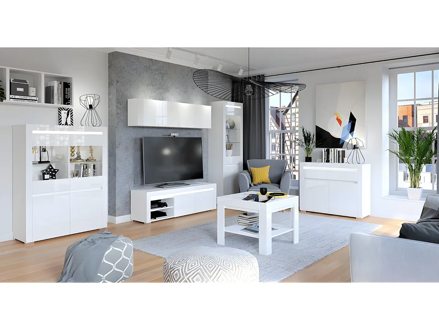 Vitrina LED de 2 portas Kasla White