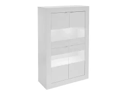 Vitrina LED design - 4 portas - Branco lacado COMETE
