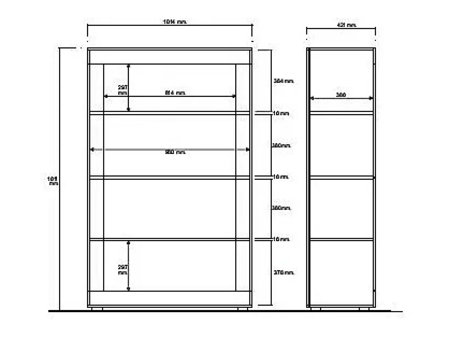 Vitrina LED design - 4 portas - Branco lacado COMETE
