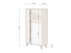 Vitrina Lira Blanco Artik (Blanco Mate) - Roble Canadian