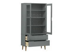 Vitrina MOLDE 90x35x175 cm pinho maciço cinza PT567837