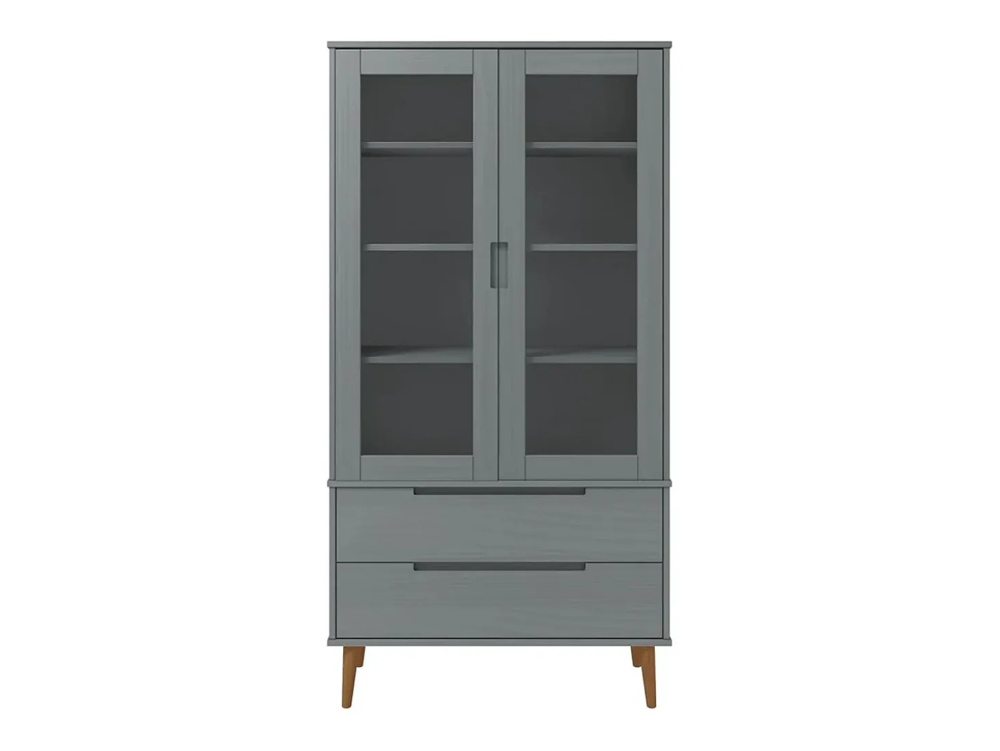 Vitrina MOLDE 90x35x175 cm pinho maciço cinza PT567837