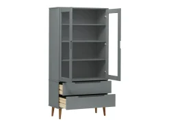 Vitrina MOLDE 90x35x175 cm pinho maciço cinza PT567837