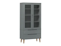 Vitrina MOLDE 90x35x175 cm pinho maciço cinza