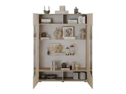 Vitrina SCENA – L121 x A166 x P42 cm – 2 portas – Cor Caxemira