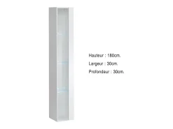 vitrina suspensa branca com 1 porta de vidro e iluminação LED inclusa. Coleção SWITCH.