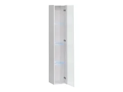 vitrina suspensa branca com 1 porta de vidro e iluminação LED inclusa. Coleção SWITCH.