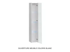 Vitrina suspensa preta com 1 porta de vidro e iluminação LED inclusa. Coleção SWITCH.
