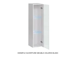 Vitrina suspensa preta modelo pequeno com 1 porta de vidro e iluminação LED inclusa. Coleção SWITCH.