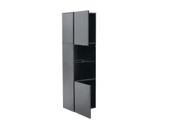 Vitrina 45x35x160 cm - com 2 portas - com iluminação LED - 1 prateleira de vidro - Preto