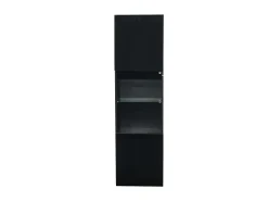 Vitrina 45x35x160 cm - com 2 portas - com iluminação LED - 1 prateleira de vidro - Preto