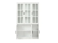 Vitrina 121,5x41x200 cm - con iluminação LED - 6 portas - prateleiras ajustáveis - MDF - branco