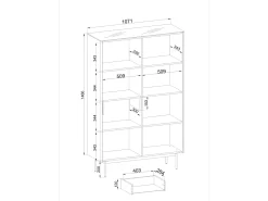 Vitrine : Carvalho Vicenza, 107 x 163 x 39 cm