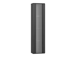 Vitrine 40×29×170 cm - iluminação LED multicolor com controle remoto - divisórias de vidro - preto