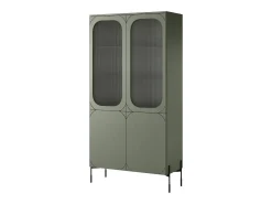 Vitrine 2 portas com pé metálico verde oliva 104x200 cm