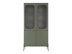 Vitrine 2 portas com pé metálico verde oliva 104x200 cm