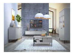 Vitrine 2 Portes - Collection ISIS coloris gris