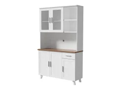 Vitrine A 190 cm - 5 portas 1 gaveta 3 compartimentos - aglomerado - Branco
