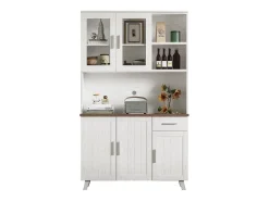 Vitrine A 190 cm - 5 portas 1 gaveta 3 compartimentos - aglomerado - Branco