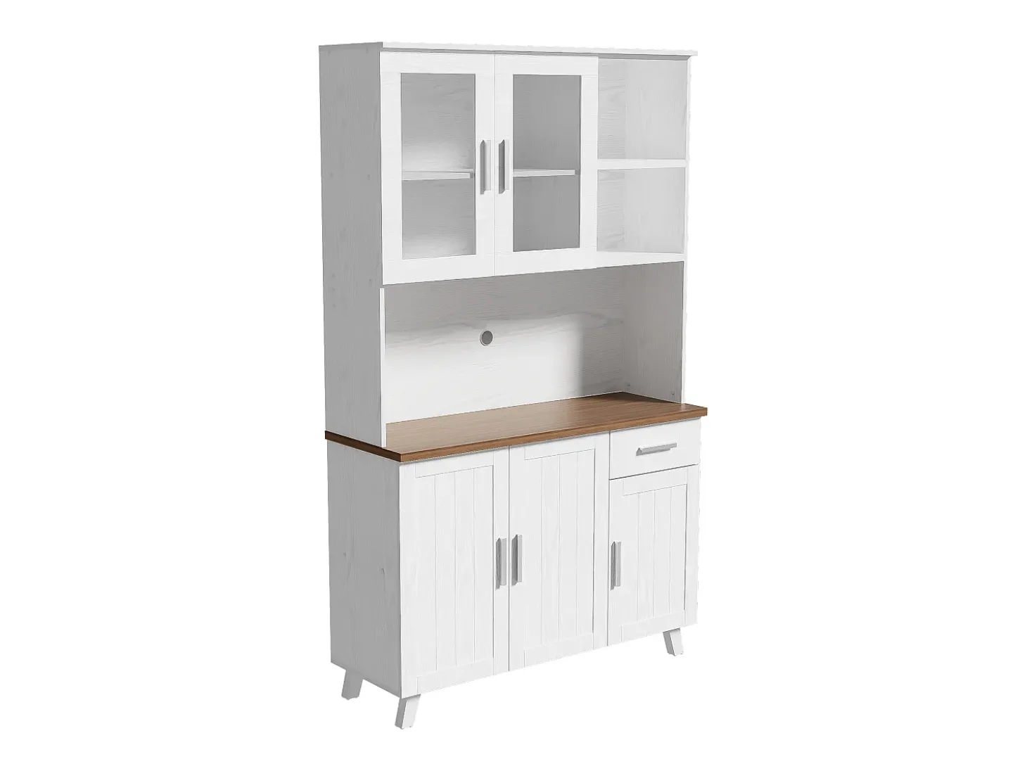 Vitrine A 190 cm - 5 portas 1 gaveta 3 compartimentos - aglomerado - Branco