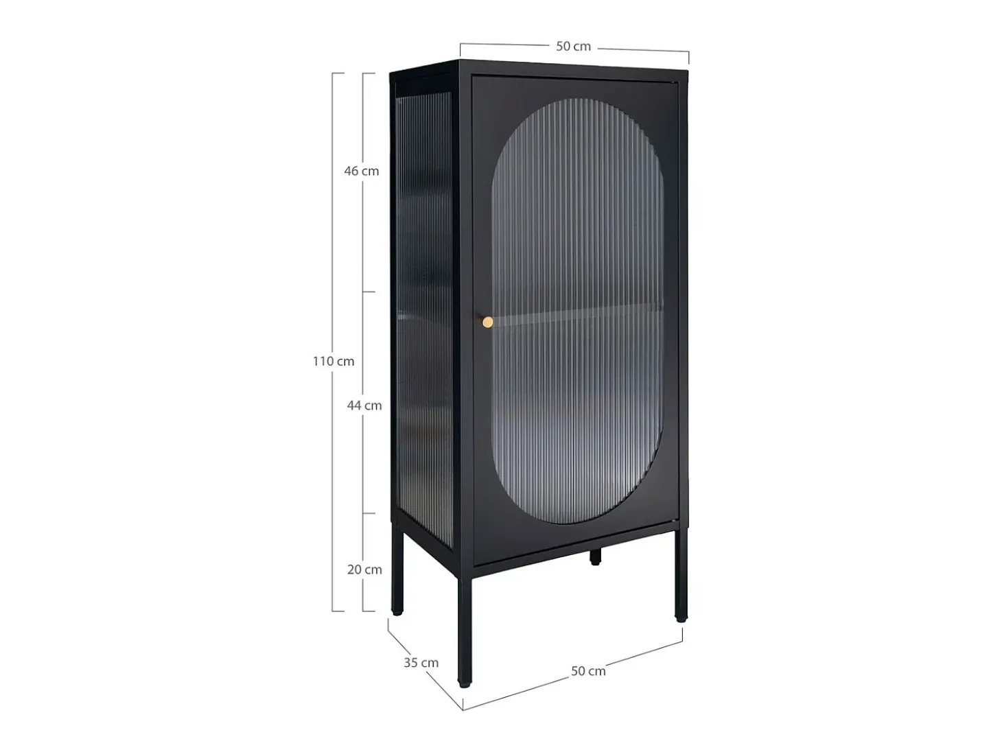 Vitrine Adelaide, Preto, 35x50x110 cm, Kendra Home