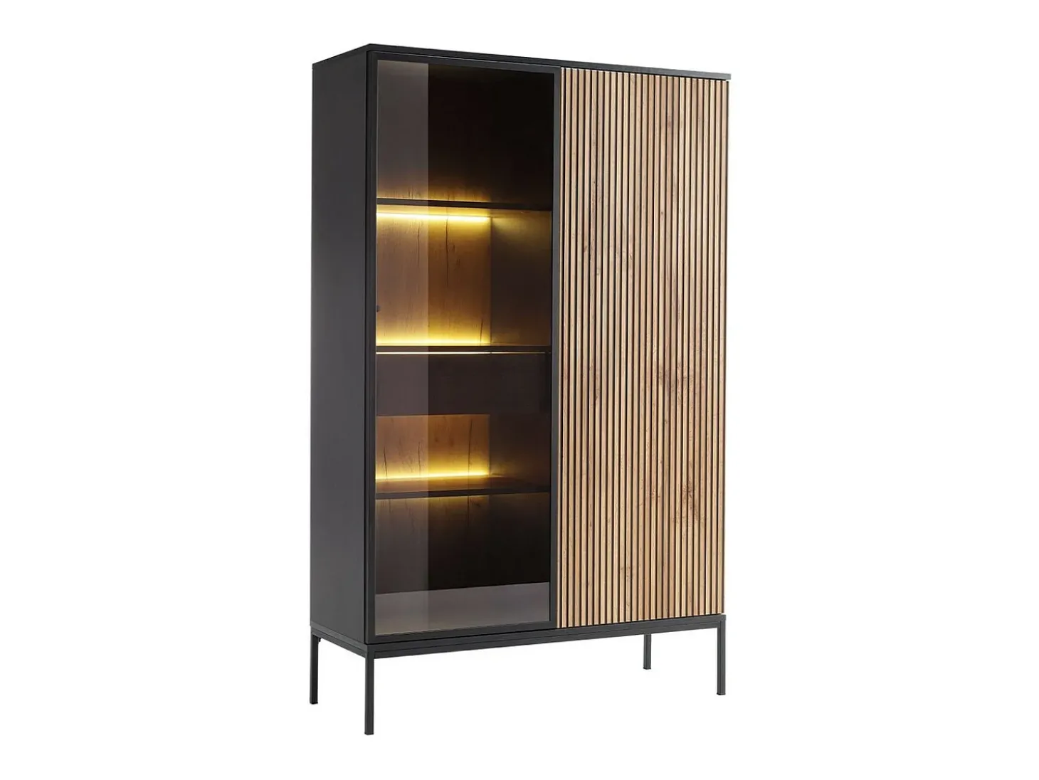 Vitrine AMBIHOME ANNA 01 - Carvalho Wotan, C104xA166xP39cm