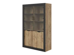 Vitrine AMBIHOME DAVOR - Carvalho/Preto, C120xA187xP45cm