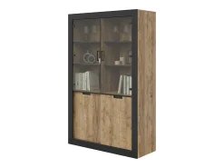 Vitrine AMBIHOME DAVOR - Carvalho/Preto, C120xA187xP45cm