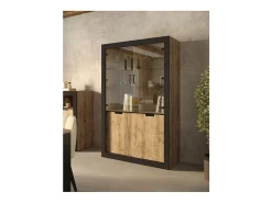 Vitrine AMBIHOME DAVOR - Carvalho/Preto, C120xA187xP45cm