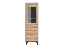 Vitrine AMBIHOME JESS - Preto/Carvalho, C54xP39xA178cm