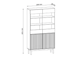 Vitrine AMBIHOME SAROSI - Carvalho, C106 x P37 x A183cm