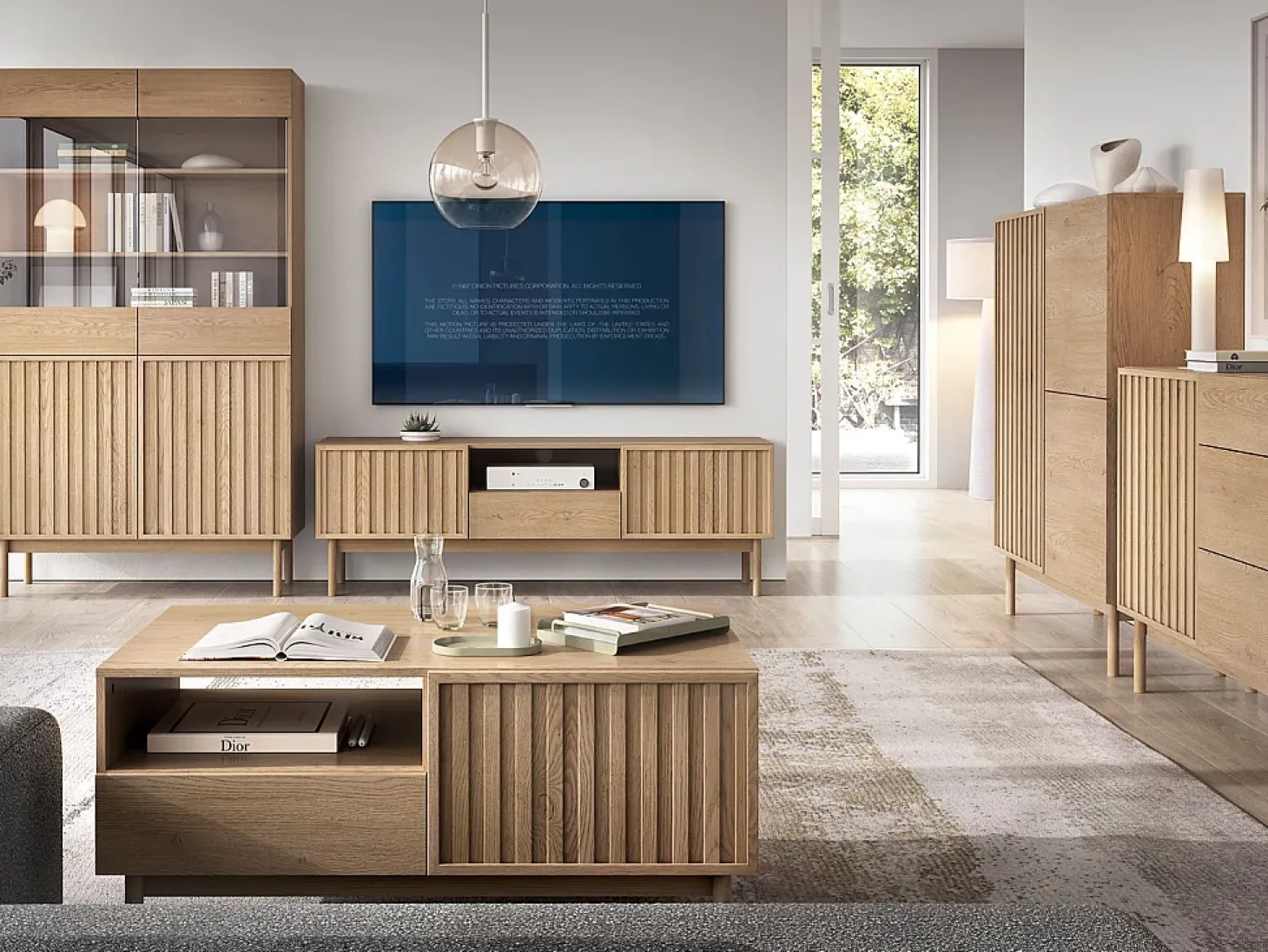 Vitrine AMBIHOME SAROSI - Carvalho, C106 x P37 x A183cm