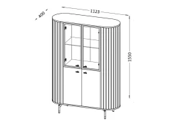 Vitrine AMBIHOME ZANE 01 - Caxemira, C112xP40xA155cm