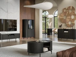 Vitrine AMBIHOME ZANE 01 - Preto, C112xP40xA155cm