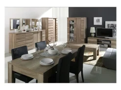 Vitrine aparador ROMI com 2 portas de correr na cor dab canyon. Móvel design ideal para a sua sala de jantar.